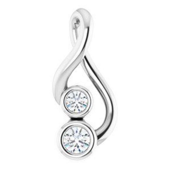 Kazi Luxury 14K White Gold .07 CTW Natural Diamond Hold You Forever Pendant